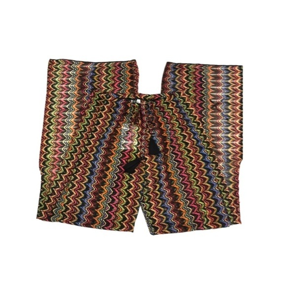 NWT Becca Carnavale Rainbow Sheer Woven Missoni Inspired Cover-Up Pants Large - Picture 4 of 16